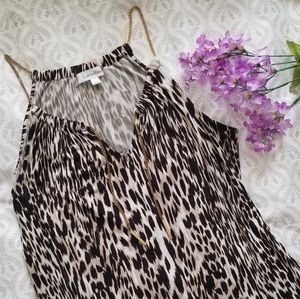 Animal Print Calvin Klein Top Gold Chains size Med